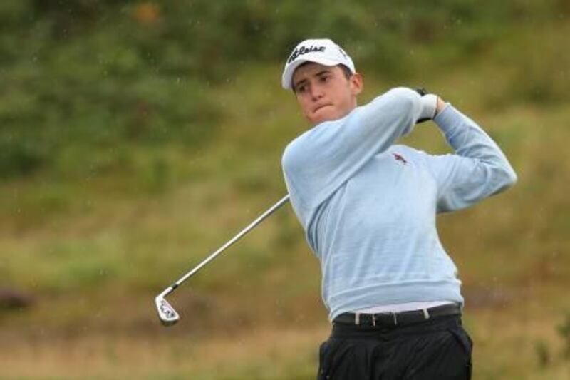 NEWCASTLE, UNITED KINGDOM - AUGUST 06:  Jake Shepherd of England hits his second shot on the ninth hole during the afternoon's play at the Boys Home Internationals at Royal County Down Golf Club on August 6, 2008 in Newcastle, Northern Ireland.  (Photo by Andrew Redington/Getty Images)