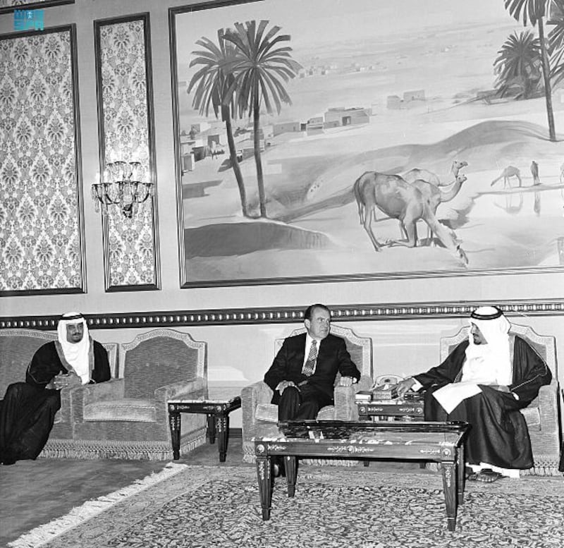 Richard Nixon, US president at the time, visits Saudi Arabia in 1974. Photo: Saudi Press Agency