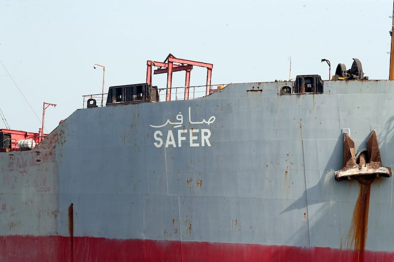 A view on the decaying FSO Safer oil tanker moored in the Red Sea off the coast of Yemen's western Hodeidah province on July 15. EPA