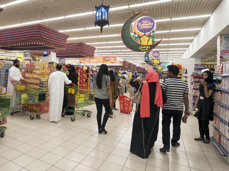 DUBAI, UNITED ARAB EMIRATES, 15 May 2018- Ramadan shopping at Lulu Hypermart, Barsha, Duba. Leslie Pableo for The National