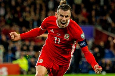 Gareth Bale celebrates scoring Wales' equaliser against Croatia at the Cardiff City Stadium. EPA