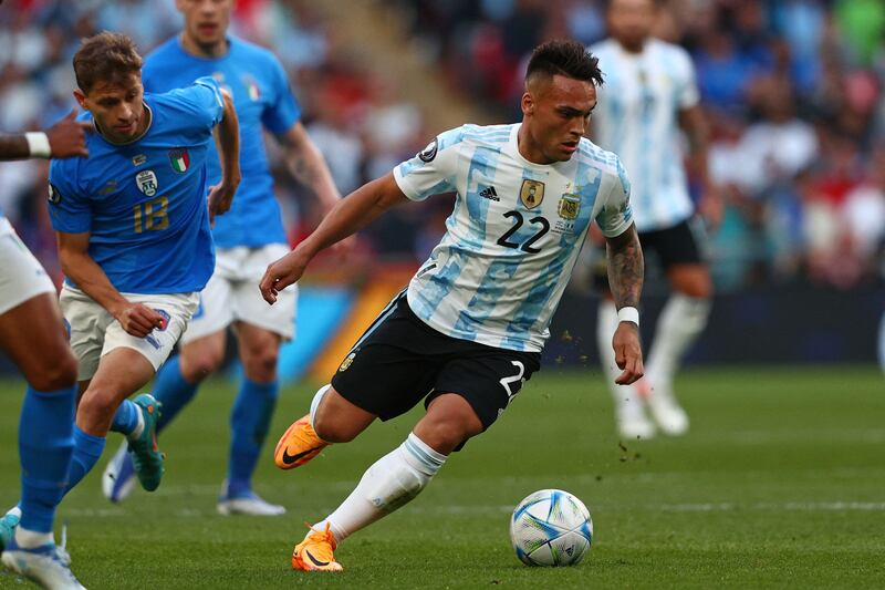 Lautaro Martinez – 8. The Inter Milan forward was gifted his opener on a plate following excellent work by Messi. Later, he did incredibly well to overpower Bonucci and put Di Maria through on goal. AFP
