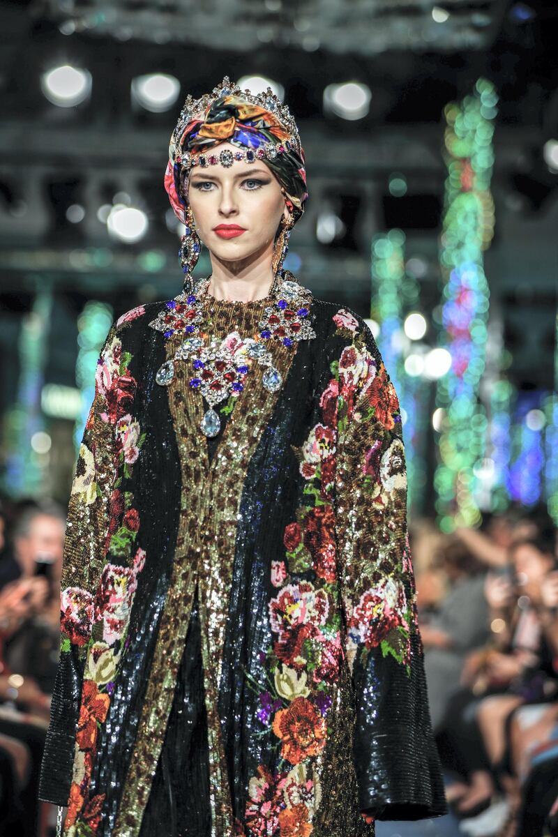 Dubai, U.A.E., October 7,  2018. Dolce & Gabbana Fashion Show, Dubai Mall.
Victor Besa / The National
Section:  Fashion
Reporter:  Selina Denman