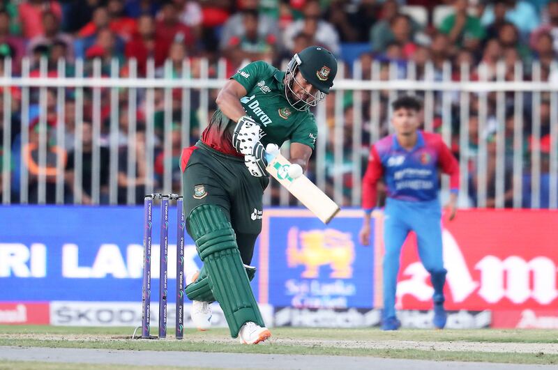 Bangladesh captain Shakib Al Hasan was out for 11.
