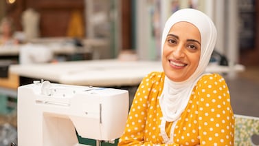 Consultant breast surgeon Asmaa Al-Allak says sewing is 'my way to forget all the troubles in the world and at work'. Photo: BBC