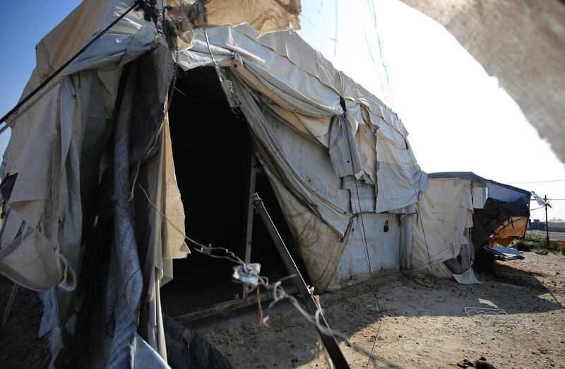 An abandoned tent at the Habbaniyah Tourist Camp, about 80 kilometres west of Baghdad. AFP
