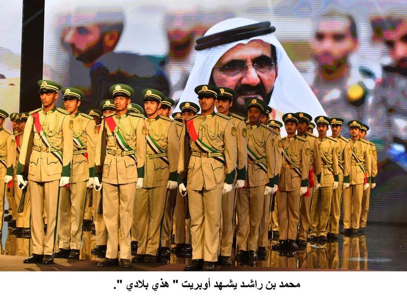 Emirati and Gulf singers performed in the operetta which was made up of six shows with themes of patriotism, Emirati schools, heritage, the UAE Armed Forces, the leadership and the homeland. Wam