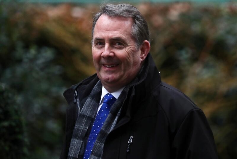 FILE PHOTO: Liam Fox is seen outside Downing Street in London, Britain January 30, 2020. REUTERS/Simon Dawson/File Photo