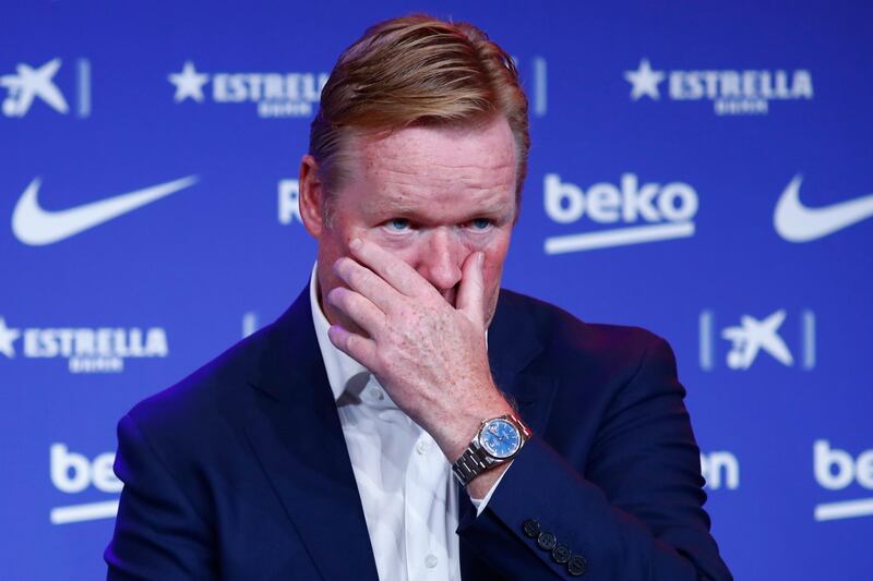 Ronald Koeman during his official presentation as manager of FC Barcelona. AP Photo