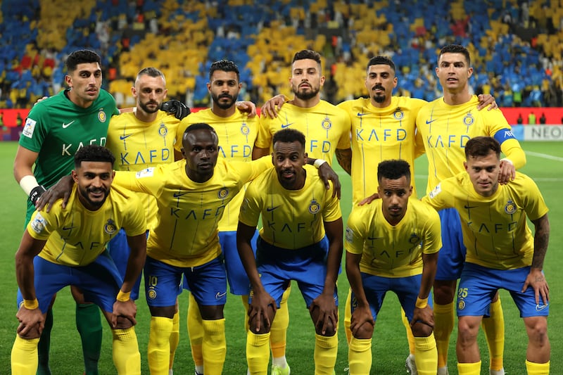 The Al Nassr team before the match. Getty Images