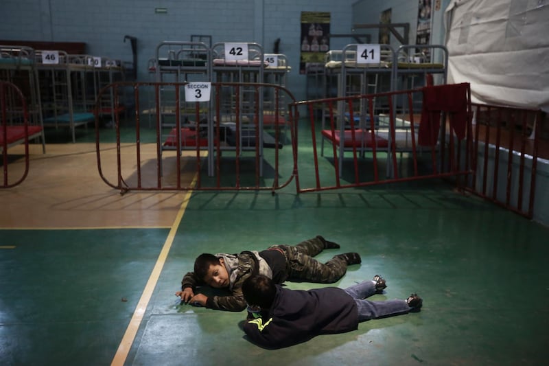 Children play at a migrant shelter after they were deported from the US, in Ciudad Juarez, Mexico, April 21. AP