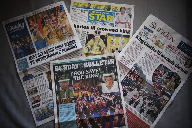 Photos from Westminster Abbey and The Mall in London dominated front pages in the Philippines and around the world. AFP