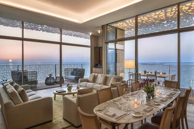 The inside of a suite at the Bulgari Hotel Dubai. Courtesy Bulgari Hotel Dubai