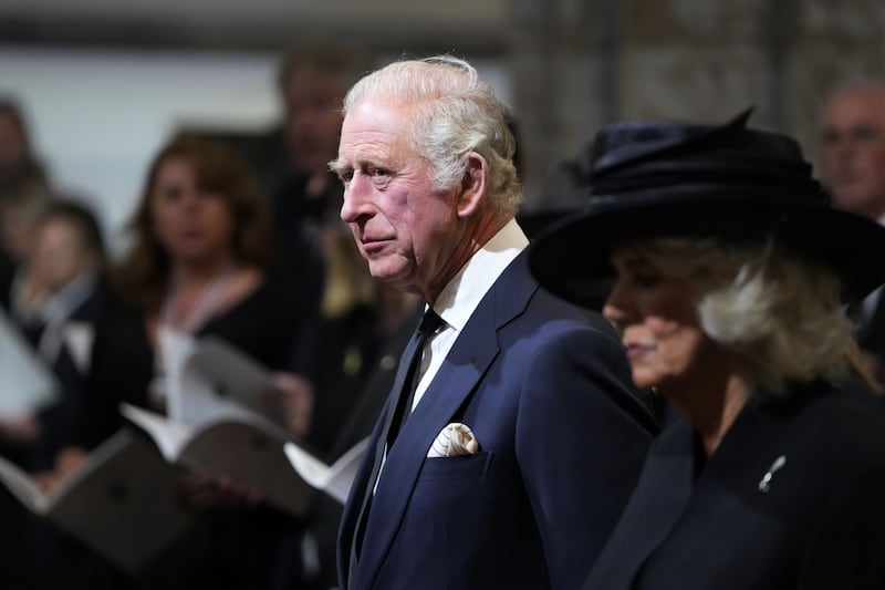 King Charles attends the service of prayer and feflection for the life of Queen Elizabeth. PA