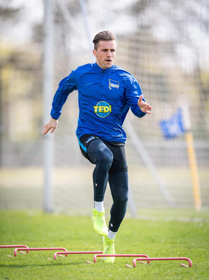 Hertha's Peter Pekarik during training.