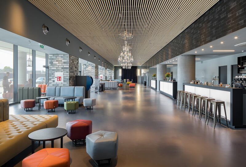 The lobby of the new A&O budget hotel in Venice, Italy. Courtesy A&O Hotel Group