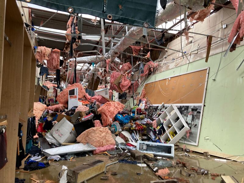 A destroyed shop. AP