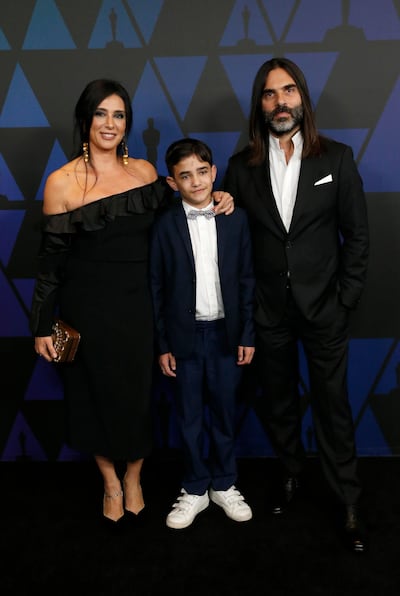 2018 Governors Awards - Arrivals - Hollywood, California, U.S., November 18, 2018 - Nadine Labaki, Zain Al Rafih and Khaled Mouzanar. REUTERS/Mario Anzuoni