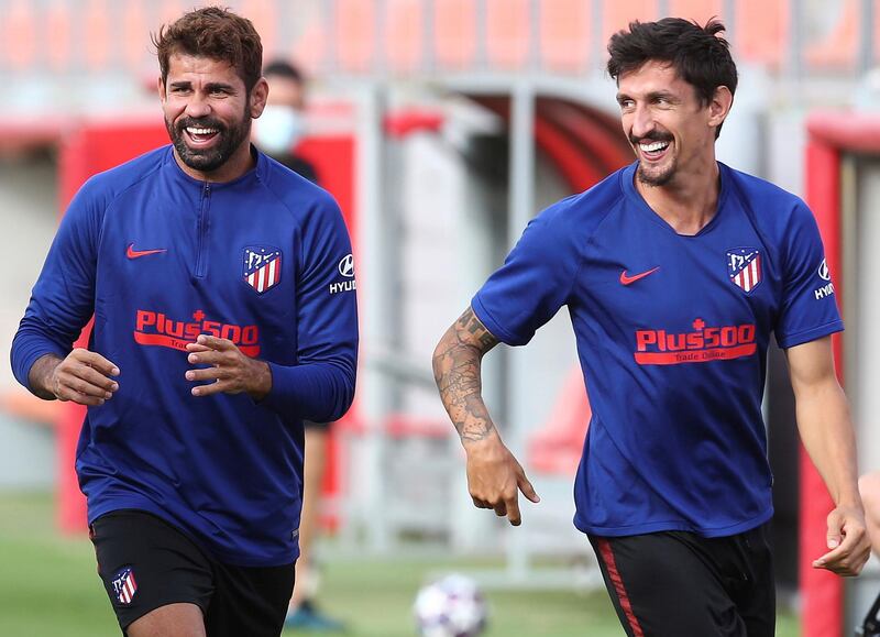 Atletico Madrid players Diego Costa and Stefan Savic. EPA