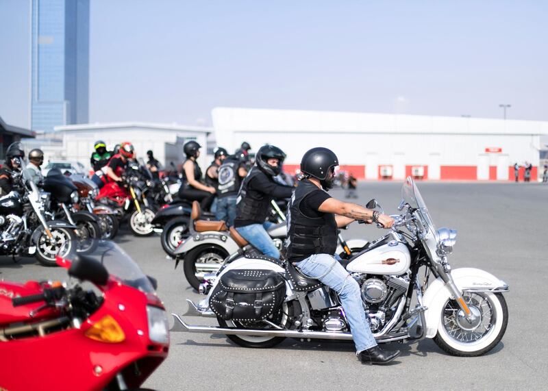 DUBAI, UNITED ARAB EMIRATES. 13 SEPTEMBER 2019. 

More than 100 bikers from motorcycle clubs in the UAE will pay tribute to Scotsman Ricky Gilchrist, 46, who was killed on Maliha Road in Sharjah on August 9.

Friends and family of a Dubai resident who died in a motorbike accident last month are holding a memorial ride in his honour on Friday.


His mother, father, sister and son, Jack, 22, have flown in from Scotland to join the memorial ride on Friday. The group are due to set off from Dubai Motor City for Bab Al Shams to plant a ghaf tree in remembrance.

(Photo: Reem Mohammed/The National)

Reporter:
Section: