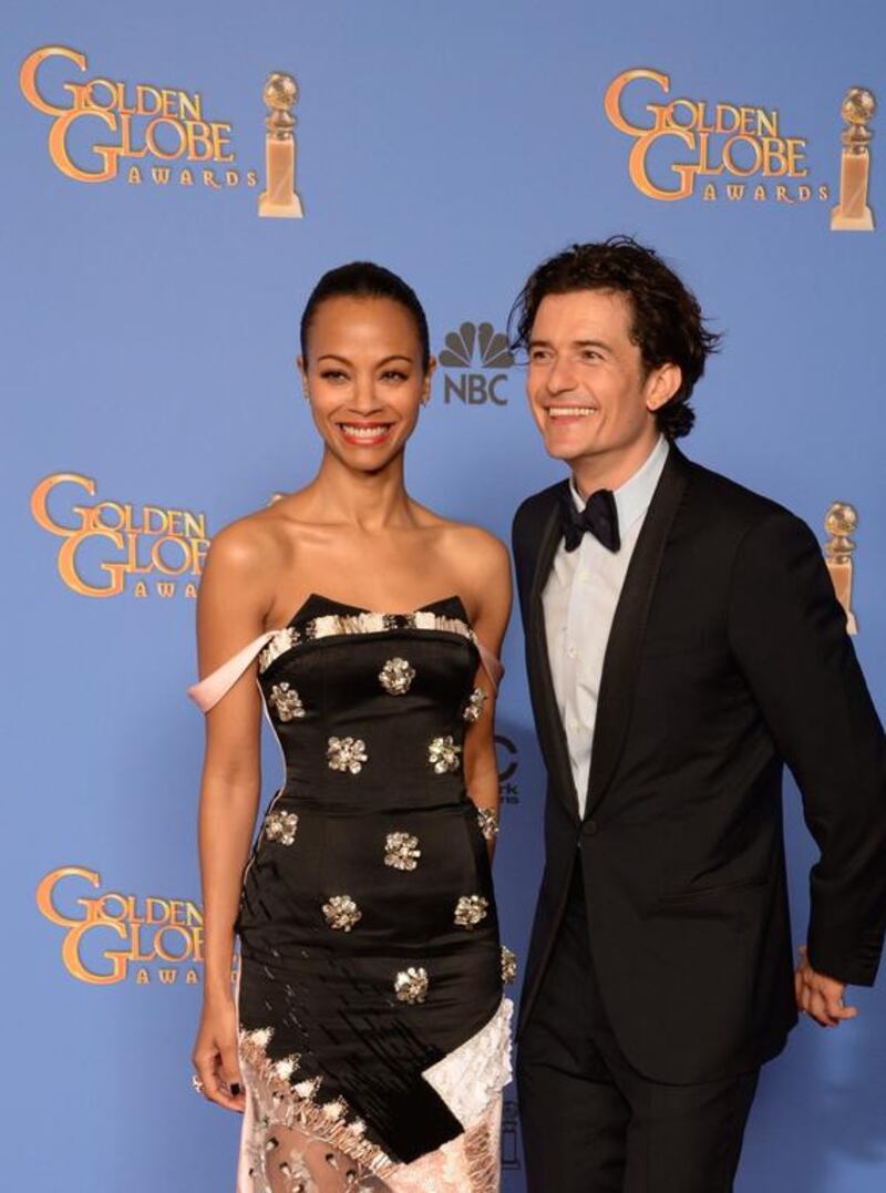 Orlando Bloom and Zoe Saldana. AFP