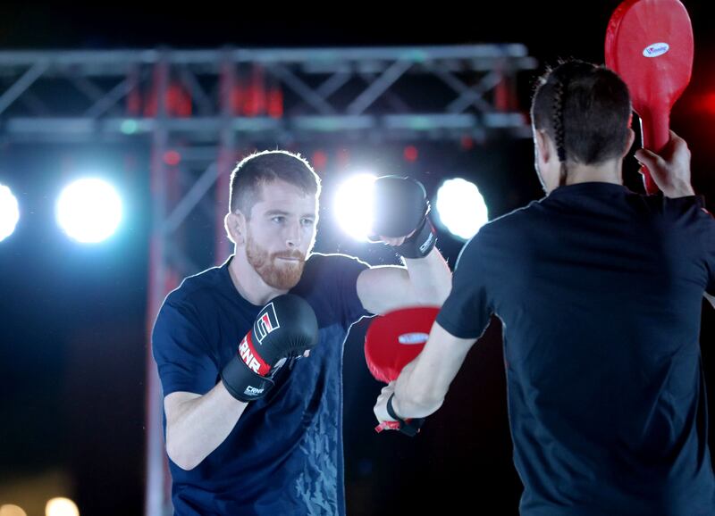 UFC bantamweight Cory Sandhagen trains in an open workout at the W Hotel.