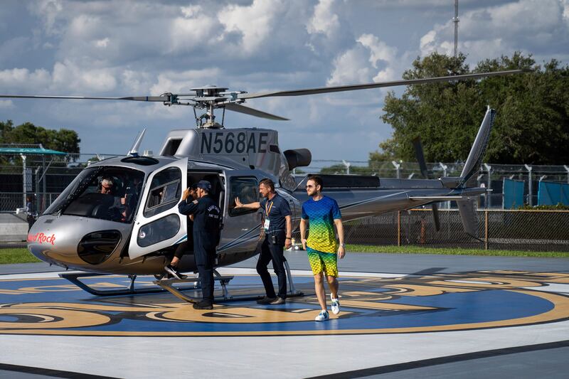 DJ and music producer Zedd arrives at Miami Autodrome for a Hard Rock Beach Club performance during the F1 Miami Grand Prix weekend. AP