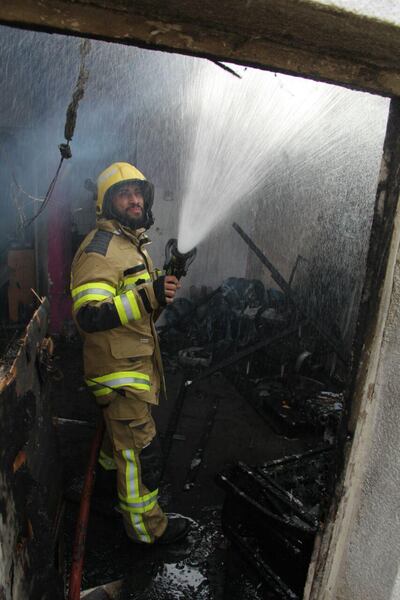 Two rooms were gutted before the fire was brought under control. Courtesy Ajman Civil Defence