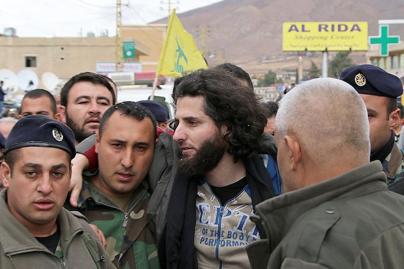 One of the Lebanese troops (pictured centre) released by Jabhat Al Nusra on Tuesday. AFP