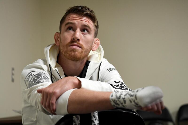 ANAHEIM, CALIFORNIA - AUGUST 17:  Cory Sandhagen has his hands wrapped backstage during the UFC 241 event at the Honda Center on August 17, 2019 in Anaheim, California. (Photo by Mike Roach/Zuffa LLC/Zuffa LLC via Getty Images)