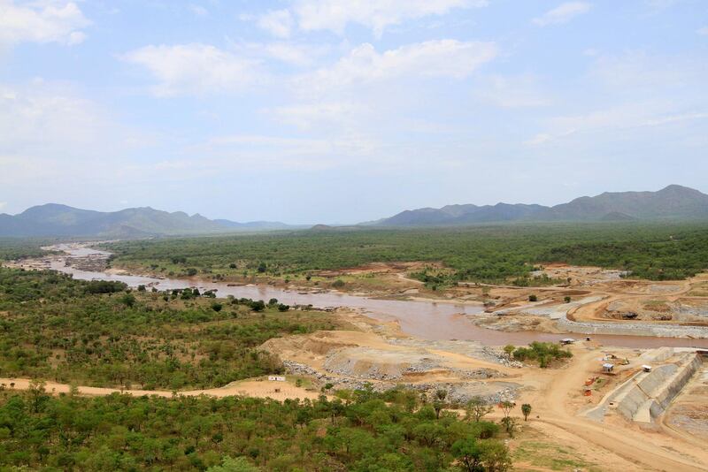FILE PHOTO: The Blue Nile flows into Ethiopia's Great Renaissance Dam in Guba Woreda, some 40 km (25 miles) from Ethiopia's border with Sudan, June 28, 2013. Egypt fears the $4.7 billion dam, that the Horn of Africa nation is building on the Nile, will reduce a water supply vital for its 84 million people, who mostly live in the Nile valley and delta. Picture taken June 28, 2013. REUTERS/Tiksa Negeri/File Photo
