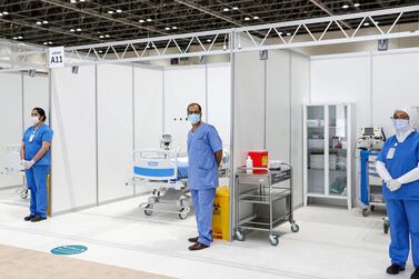 Patients showing moderate symptoms of the virus and need frequent medical observation and assistance are taken to the field hospital at Dubai World Trade Centre. Wam