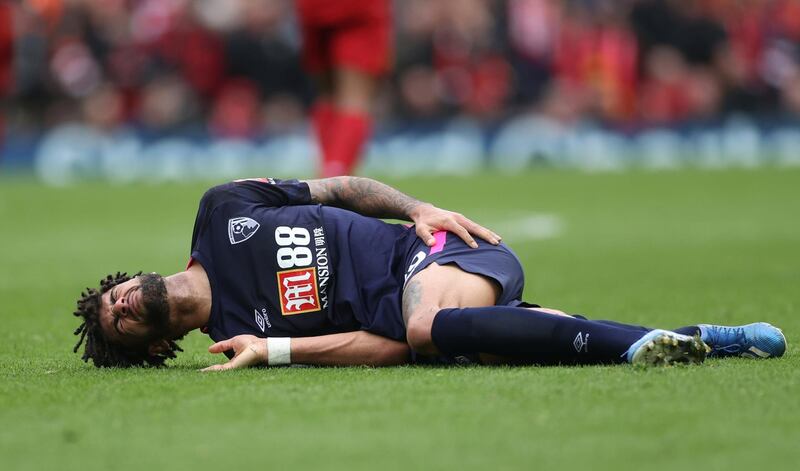 Bournemouth's Philip Billing after sustaining an injury. Reuters