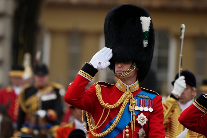 Prince William leaves Buckingham Palace. AP