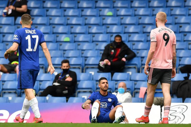 Oli McBurnie – 5. Rarely threatened the Chelsea goal. Subbed off for Burke with a quarter of an hour to go. AFP