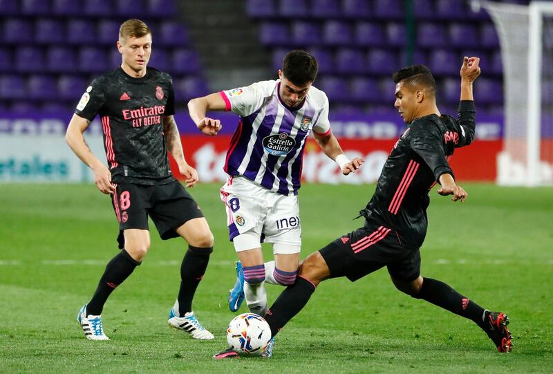 Real Valladolid's Kike Perez in action. Reuters