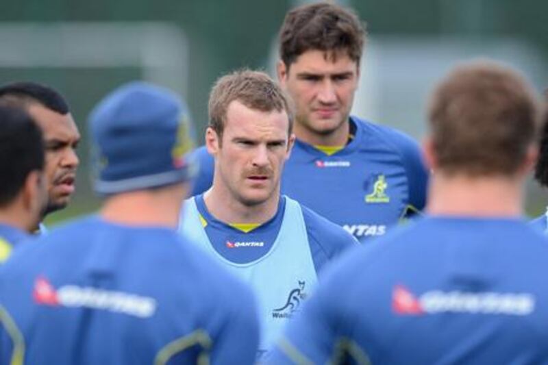 Australia's Pat McCabe takes a breather during training in England