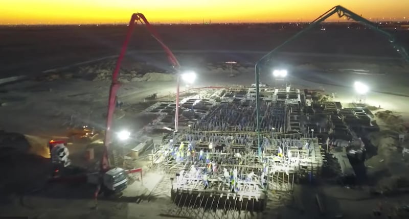 Screen grab of Construction Update of BAPS Hindu Mandir, Abu Dhabi. 