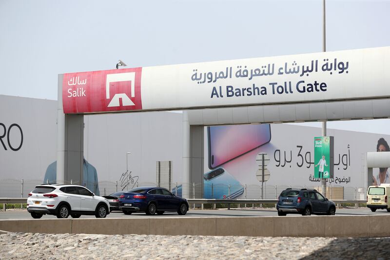Dubai, United Arab Emirates - Reporter: N/A. Stock. General View of Al Barsha salik toll gate. Friday, July 3rd, 2020. Dubai. Chris Whiteoak / The National