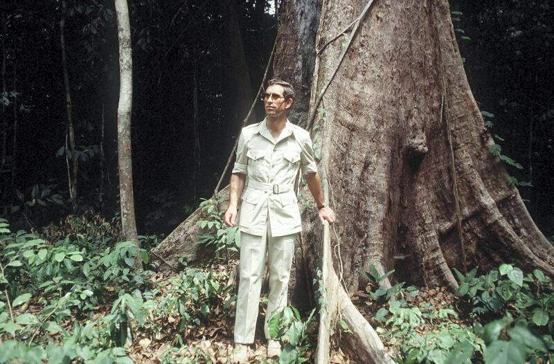 CAMEROON - MARCH 22:  Prince Charles, Whose Interest In The Survival Of The Rainforests Has Been Well Reported,  Wearing A Safari Suit Visiting The Rainforest In The Cameroon  (Photo by Tim Graham Photo Library via Getty Images)