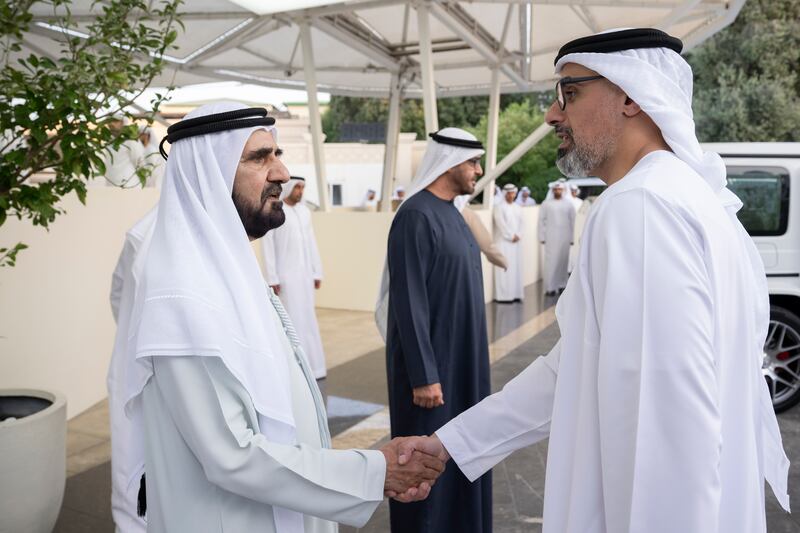Sheikh Mohammed also met Sheikh Khaled bin Mohamed, Crown Prince of Abu Dhabi and Chairman of the Abu Dhabi Executive Council, at the Sea Palace. Hamad Al Kaabi / Presidential Court
