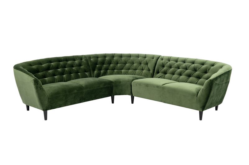 This green sofa from Chattels & More is going for Dh7,899. Photo: Chattels & More