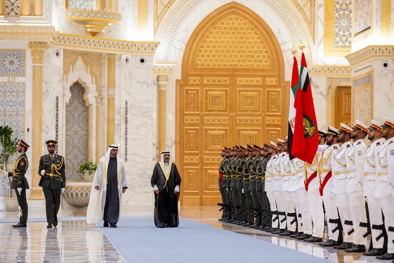 The two leaders emphasised the need to bolster regional security and stability, while promoting the framework of the GCC. Ryan Carter / UAE Presidential Court