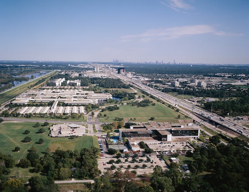 The freeway cuts through western Houston and connects the city with the suburbs. Getty Images
