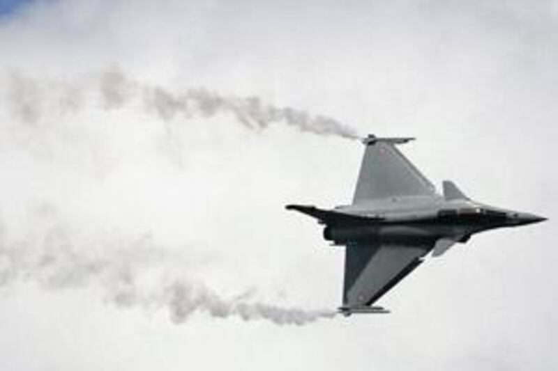 The Rafale fighter aircraft on a demonstration flight during the Paris Air Show in June. The UAE wants a more advanced version of the French Dassault-made fighter jet.