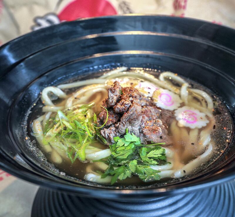 A first look inside UDN – Abu Dhabi’s first Udon House. Traditional Udn Wagyu. May 19, 2021. Victor Besa / The National.
Reporter:  Janice Rodrigues for Lifestyle