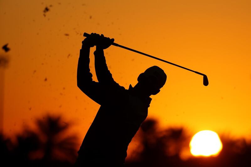 Dubai-based amateur Josh Hill practices during Day 2 of the Abu Dhabi HSBC Championship on Friday, January 17. Getty