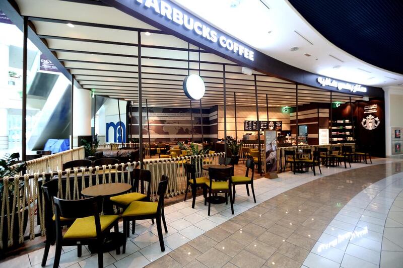 The refurbished Starbucks at Al Wahda Mall, Abu Dhabi. Fatima Al Marzooqi / The National.




