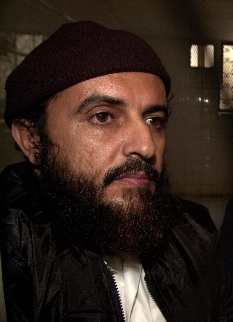 (FILES) In this undated file photo Yemeni Jamal al-Badawi is shown attending his trial in court October 18, 2007.  US President Donald Trump confirmed January 6, 2019 that the US military has killed one of the architects of the 2000 bombing of the USS Cole that left 17 American servicemen dead. The military said Friday that Al-Qaeda operative Jamal al-Badawi was believed to have been killed in a precision strike in Yemen."Our GREAT MILITARY has delivered justice for the heroes lost and wounded in the cowardly attack on the USS Cole," Trump tweeted. "We have just killed the leader of that attack, Jamal al-Badawi." / AFP / KHALED FAZAA

