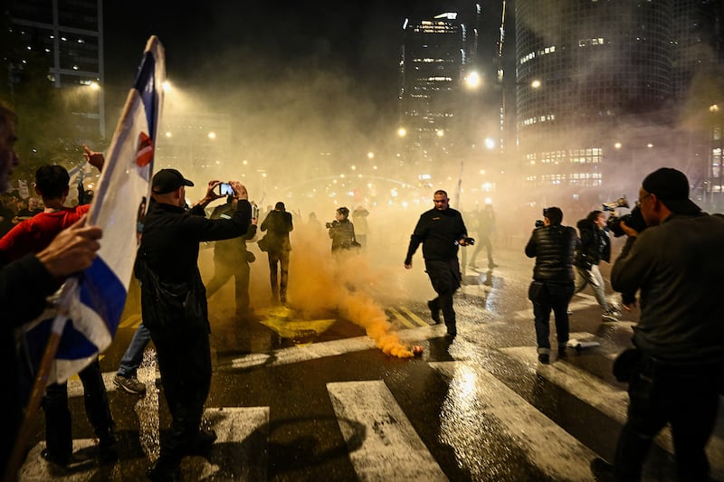 Clashes were reported between Israeli police and anti-government protesters in Tel Aviv on Sunday. Reuters